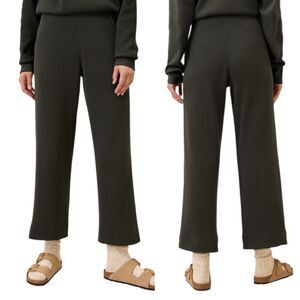 Pact Women's Organic Cotton Thermal Waffle Wide Leg Pant Gray XS